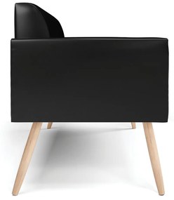 Sofá Namoradeira Pés Palito Natural Marisa Corano D03 - DRossi - Preto