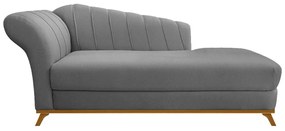 Recamier Vanessa 185cm Lado Direito Suede Cinza - ADJ Decor