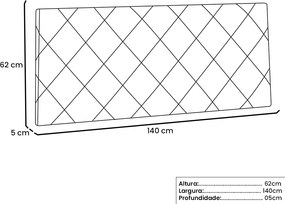 Painel Tânia Para Cama Box Queen 160 cm Corino S04 - D'Rossi - Branco