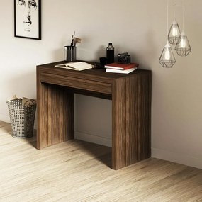 Escrivaninha Mesa Escritório Home Office 1 Gaveta Nogal