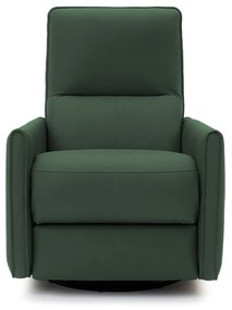 Poltrona do Papai Sala de Estar Reclinável Elétrica Palace USB e USB-C Gira Balança Couro Verde G40 - Gran Belo