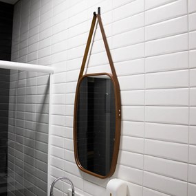 Espelho Decorativo Retangular com Moldura de Plastíco Caramelo Alça Caramelo 65x43,5 cm - D'Rossi
