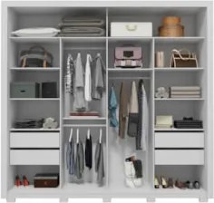 Guarda Roupa Casal 245cm Com Espelho Scipio Branco C01 - Mpozenato