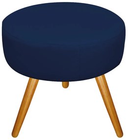 Kit 02 Puffs Sofia Palito Mel Suede Azul Marinho - ADJ Decor