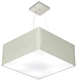Lustre Pendente Quadrado Md-4006 Cúpula em Tecido 21/50x50cm Rustico Cinza - Bivolt