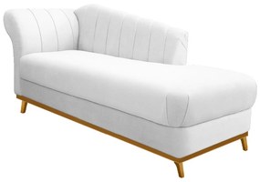 Recamier Vanessa 140cm Lado Direito Suede Branco - ADJ Decor