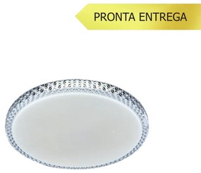 Plafon Redondo Acrilico Cristal Ø28Cm Led 18W 3000K Bivolt / Cristal |... (Cristal)