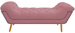Calçadeira Estofada Veneza 160 cm Queen Size Suede Rosa Bebê - ADJ Decor