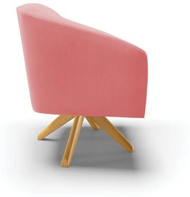 Poltrona Decorativa Giratória MA30 Stella Suede D03 - D'Rossi - Rose