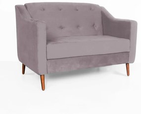 Namoradeira Bruna 1,20 m 2 Lugares Pés Palito Suede Crepe
