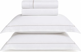 Jogo de Cama Trussardi Cetim 300 Fios Doppio Branco - Queen  Queen