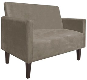 Namoradeira Jade 02 Lugares Suede Marrom Rato Pés Chanfrado Tabaco - D'Rossi