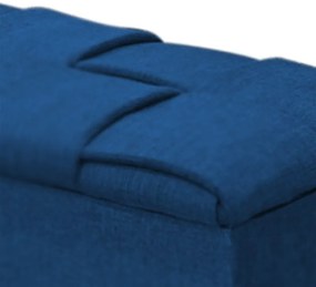 Calçadeira Baú Casal Queen 160cm Ravena Veludo Azul  - Simbal - Azul