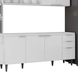 Armário de Cozinha CP04 Para Pia 180cm Pérola Z34 Branco    - Mpozenat