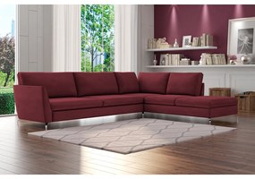 Sofá de Canto Chaise Direito 287 cm Olívia Suede Bordô G52 - Gran Belo