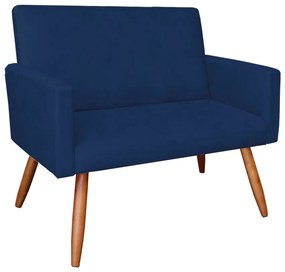Namoradeira Larissa Suede Azul Marinho Pés Palito Castanho D'Rossi