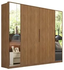 Guarda Roupa Casal 6 Portas 2 Com Espelhos 6 Gavetas Atrice D02 Amendo