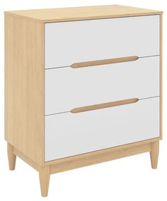 Cômoda Tomi 3 Gavetas - Carvalho Malva com Branco