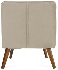 Kit 2 Poltronas Decorativas Dalia Pés de Madeira Suede Bege - Sheep Estofados - Bege