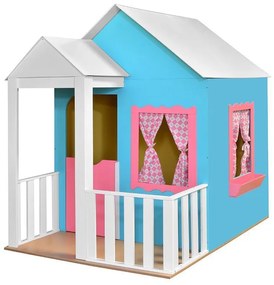Casinha de Brinquedo com Cercado Azul/Rosa L12 - Gran Belo