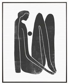 Quadro Decorativo em Canvas Desenho Preto Mulher Sentada 100x80 cm - D'Rossi