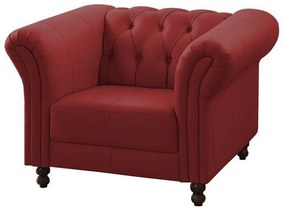 Poltrona Decorativa Maggiore Couro Vermelho G58 - Gran Belo