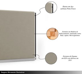 Cabeceira Design para Cama de Casal Bezos Pés em Madeira Veludo Bege G91 - Gran Belo