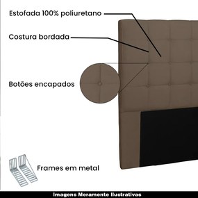 Cabeceira Decorativa Queen Size 1,60M Tropea Suede Caramelo G63 - Gran Belo