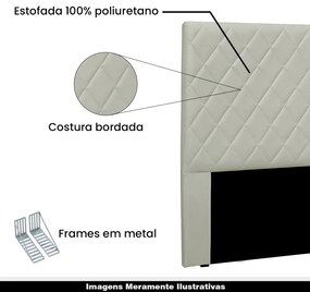 Cabeceira Decorativa 1,40M Baelon Veludo Prata G63 - Gran Belo