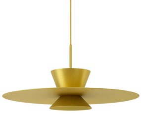 Pendente Tule Ø50X25Cm 1Xmr16 - Usina 25120/50 (DR-M - Dourado Metálico, BT - Branco Texturizado)