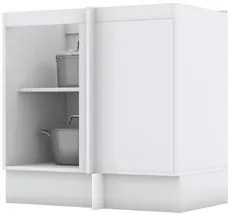 Balcão Canto Reto 84cm 1 Porta 100% MDF Americana Branco HP - Henn