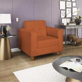 Poltrona Decorativa Denver Suede Terracota - ADJ Decor
