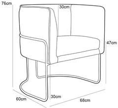 Poltrona Decorativa Base Aço Betina C-305 Veludo Rosê - Domi