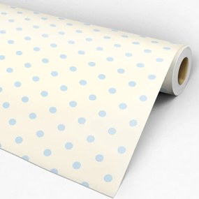 Papel de Parede poá azul e amarelo 0.52m x 3.00m
