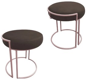 KIT 02 PUFF LOVE SUEDE BASE ROSE DROSSI - Marrom