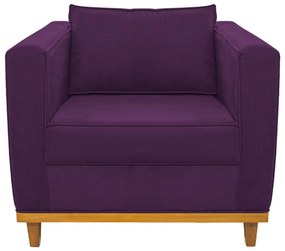 Poltrona Decorativa Europa Suede Roxo ADJ Decor