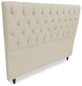 Cabeceira Cama Box Queen 160cm Nicole Capitonê Suede Bege - Sheep Estofados - Bege