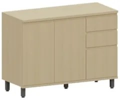 Balcão de Cozinha Com Tampo 120cm Pierre Carvalho L01 - Mpozenato