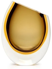 Vaso 210 MS Bicolor Fumê com Âmbar Murano Cristais Cadoro