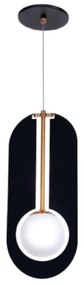 Pendente Globo Corte Laiser 16X10X39Cm Metal E Globo Ø10Cm 01Xg9 |Old... (BRANCO / COBRE BRILHO, FOSCO (BRANCO))