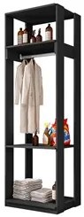 Módulo Guarda Roupa Closet Com Prateleiras Titan Preto Velluto - Móvei