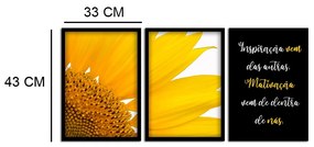 Kit 03 Quadros Decorativos "Motivação" 43x33 Cm Cada - D'Rossi