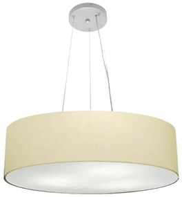 Lustre Pendente Cilíndrico Md-4193 Cúpula em Tecido 70x15cm Algodão Crú - Bivolt
