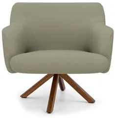 Poltrona Decorativa Giratória Base Giromad Madeira Jade C-19 Corano Be