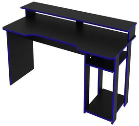 Mesa Gamer Escrivaninha Tecno nicho Preto Azul