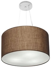 Lustre Pendente Cilíndrico Md-4187 Cúpula em Tecido 45x30cm Café - Bivolt