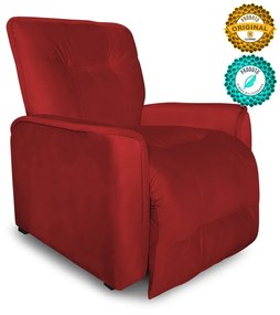 Poltrona do Papai Reclinável Orion Suede Vermelho - Sheep Estofados - Vermelho