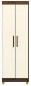 Armário Multiuso 61cm Alto 2 Portas Prateleiras Guiné Imbuia/Champanhe V01 - D'Rossi