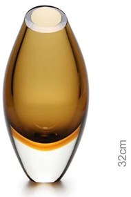 Gota Baixa 170 MS Bicolor Fumê com Âmbar Murano Cristais Cadoro