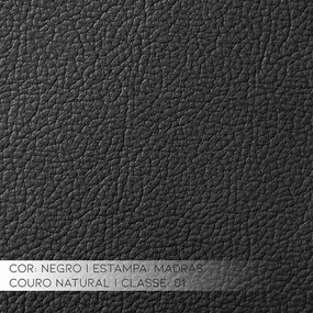 Sofá 3 Lugares Sala de Estar 200cm Milão Couro Preto G03 - Gran Belo